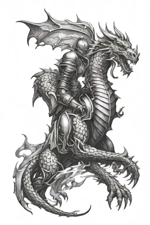 Knight Vs Dragon Breathing Fire