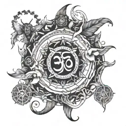 Create A Band Tattoo Add Fly Egal And 7 Chakras Symbol And 5 Elements Symbol