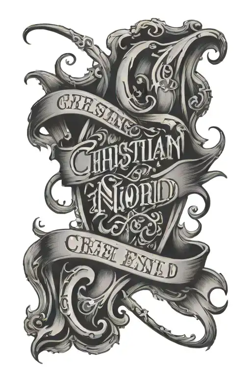 Old English Lettering That Says Christian And Crystal Till The End Of The World