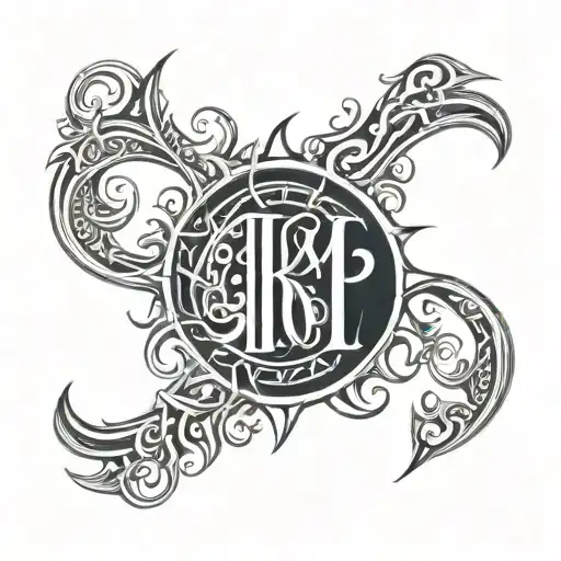 Intertwine Tribal Letters K And M In Tribal Sun