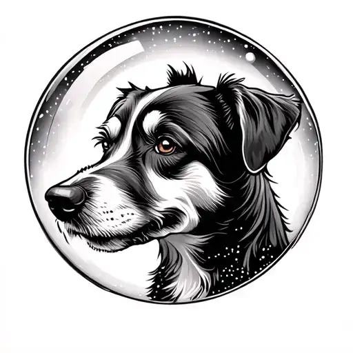 Christmas Dog Snow Globe Northern Lights