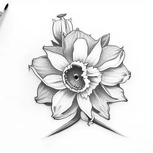 Narcissus Flower And A Samurai