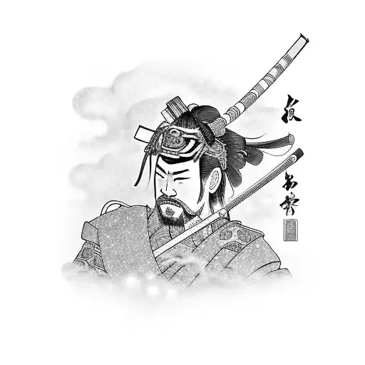 Samurai In A Sakura Rain