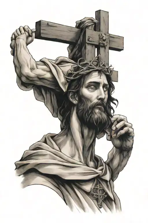 Jesus Christ Carrying A Cross