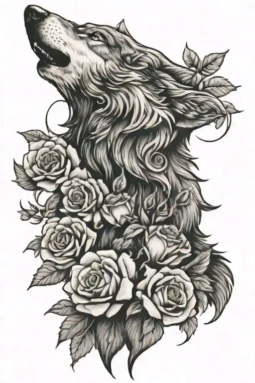 Wolf And Roses