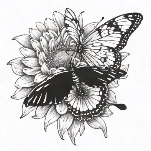 Daisy With Butterfly With A