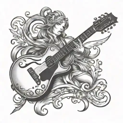 Sagittarius Sign And Guitar