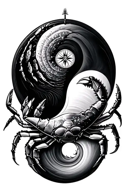 Crab Compass Ying Yang