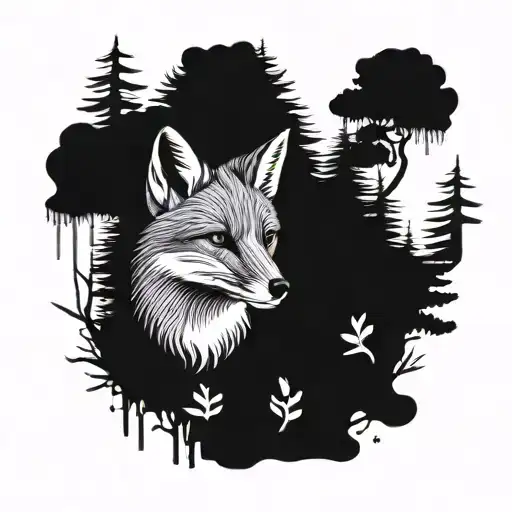 Fox In A Forest