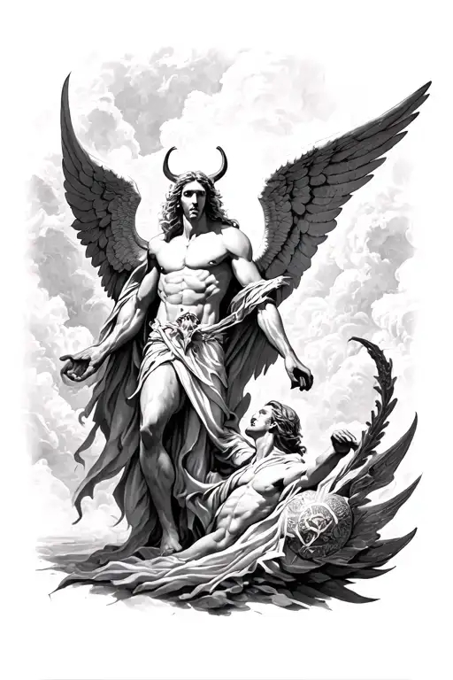 Angel Defeating Lucifer Morningstar