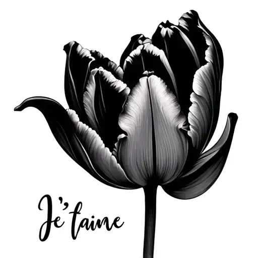 Je T'aime With Tulip Flower