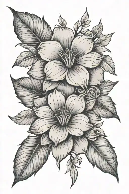 Violet Flower With Roman Numerals