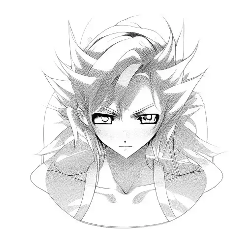 A Fusion Of Anime Characters In A Tropical Beach Setting