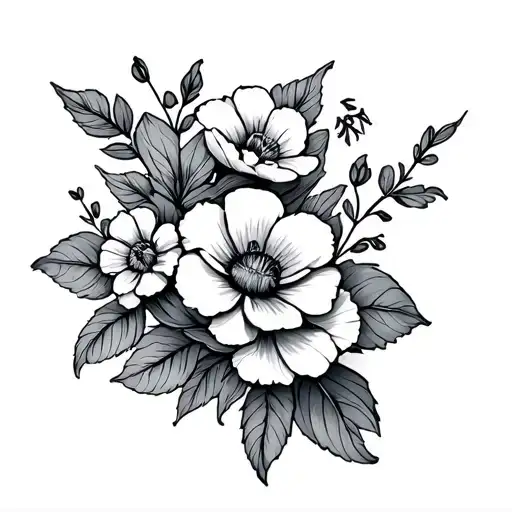 S Ix With Flowers In A Mixed Style Of A New School And Old