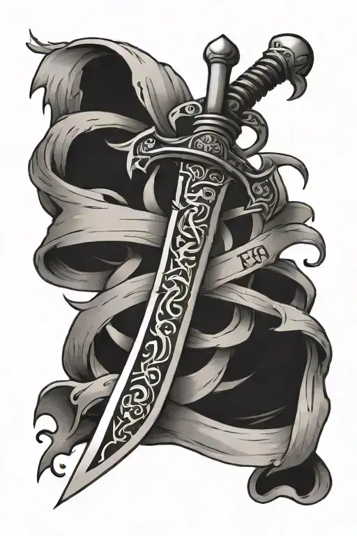 Sword With The Words Rescued