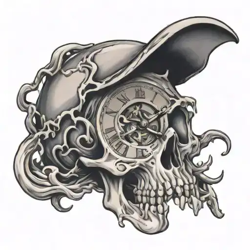 Skull Melting Clock