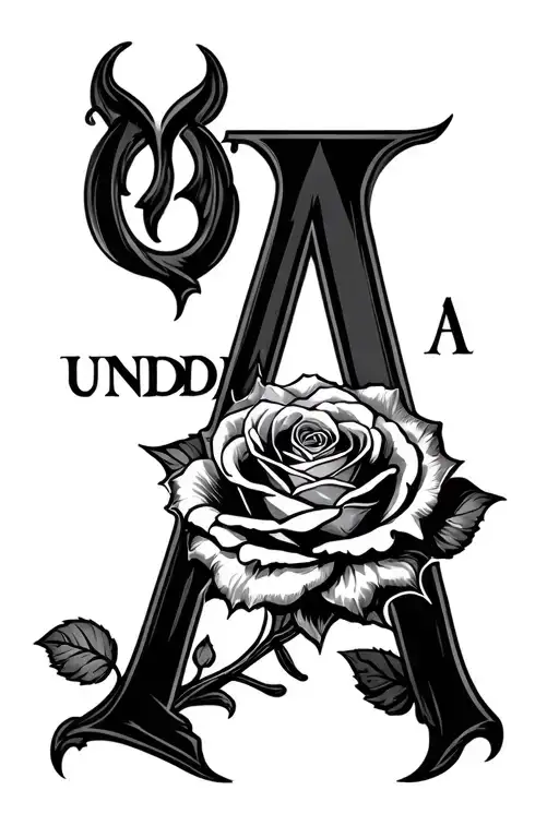The Word 'Undead' In A Caligraphy Font And The Letter 'A' Replaced With A Rose