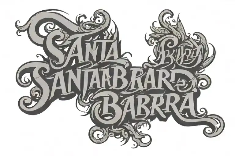 Text ' Santa Barbara ' Graffiti Lettering