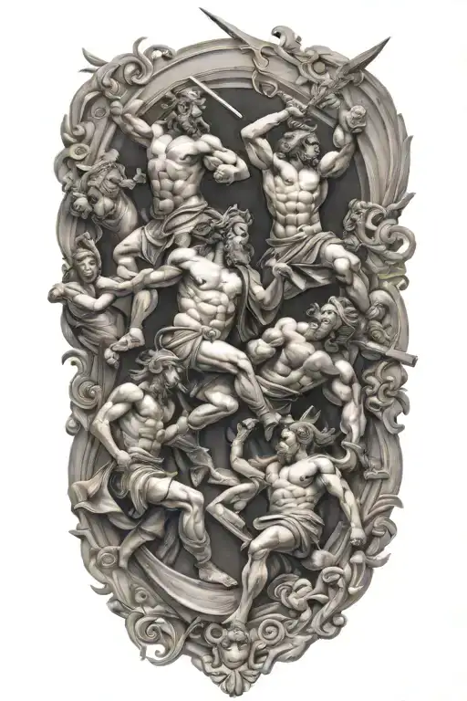 Greek Gods Battling