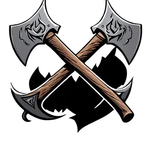 Viking Axes Crossed Representing Brotherhood