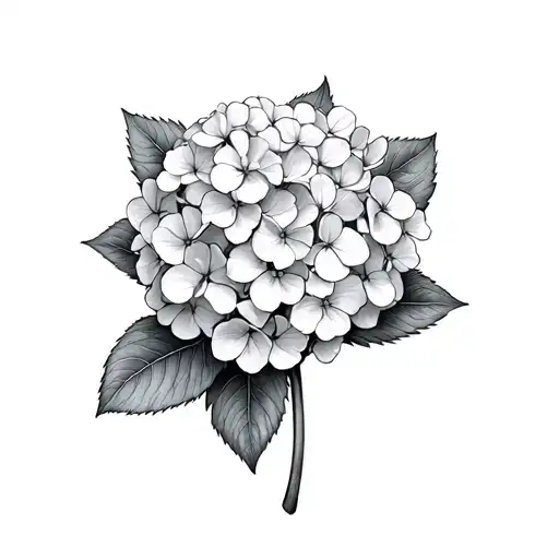 Hydrangea Petals No Shading More Line Work