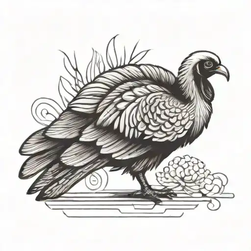 Animal Mix Of A Turkey And A Sheep In Art Deco Style