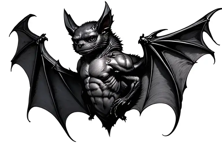 Bat With Wings Spread
