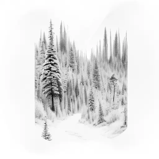 A Forest Landscape With Hiking Trails Shaped Like Guitar Strings