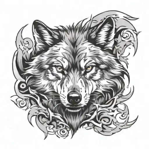 Aggressive Wolf Surrounded