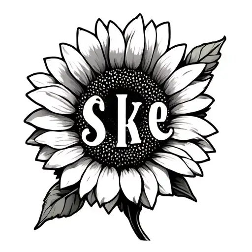 The Word Skye With A Sunflower