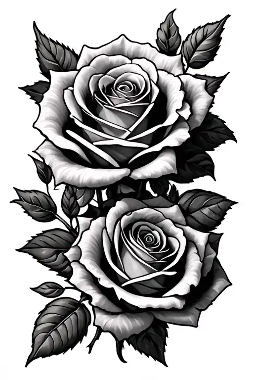 Rose Tatto With A Few Roses