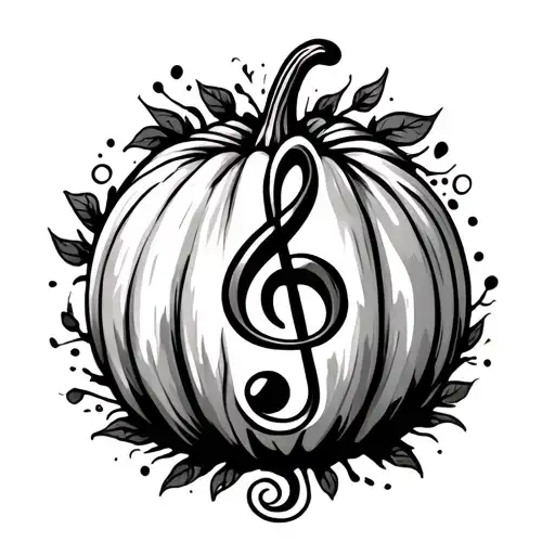 Button And Pumpkin And Treble Clef