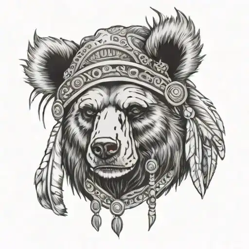 Bear Headdress Being Worn By Skull