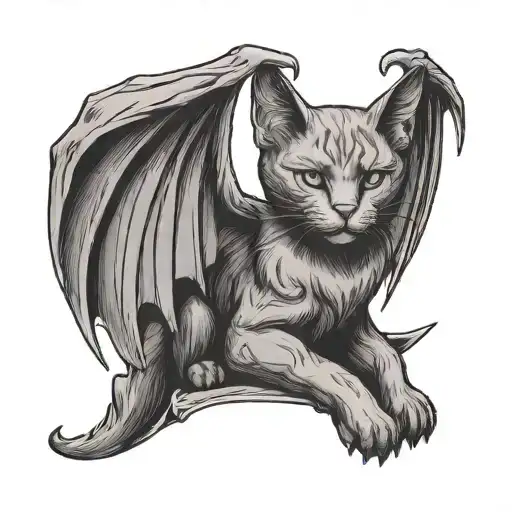 Cat With Bat Wings Spread
