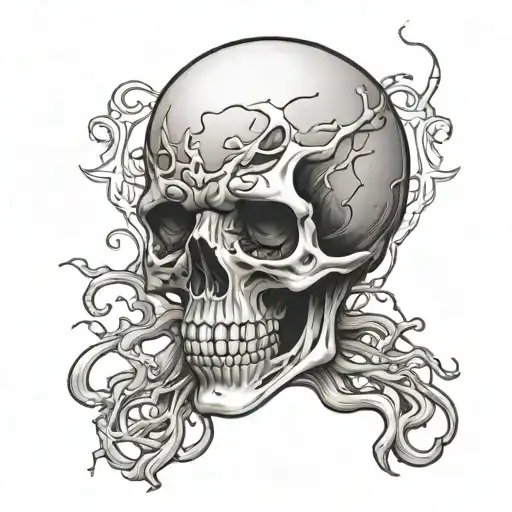 Sad Liquid Skeleton Face Crying Tears