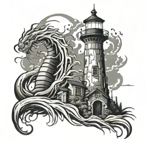 Light House With Tenticle Monster