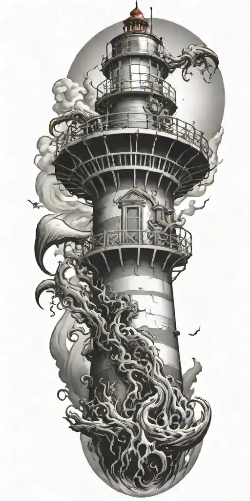 Light House With Tenticle Monster