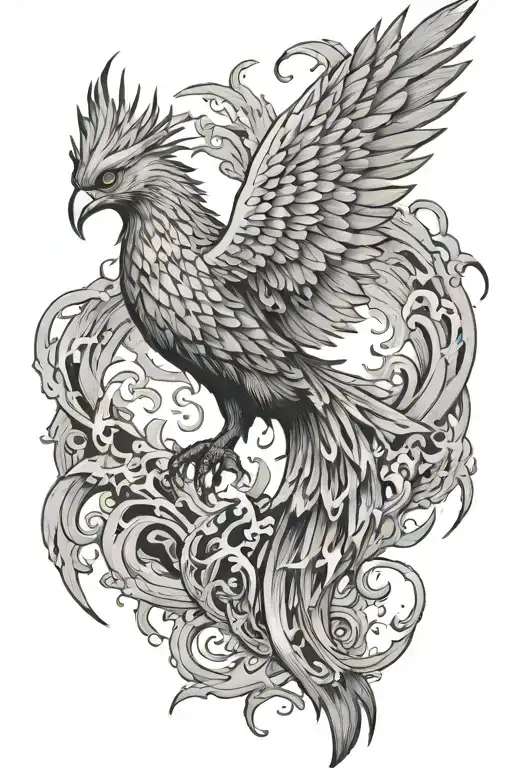 Word With Phoenix Rising From The Ashes