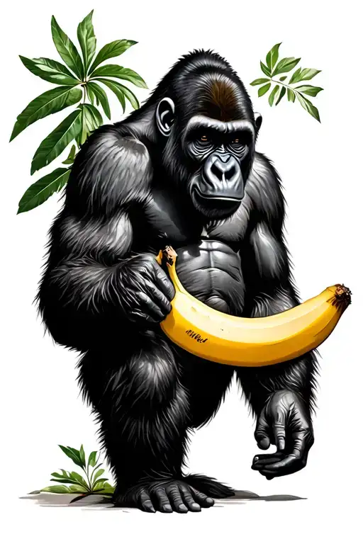 Gorilla With Banana Shooting