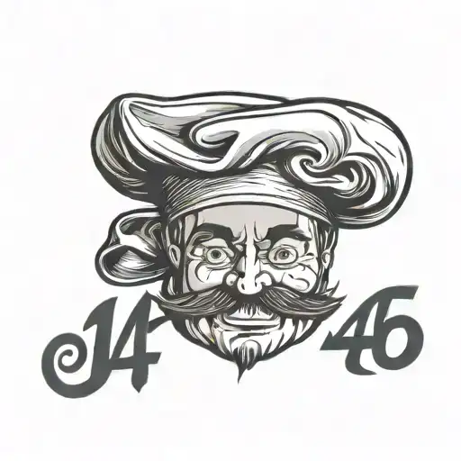 Chef Hat With Number 14 In It