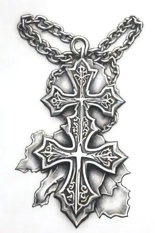 Cross And Dog Tags