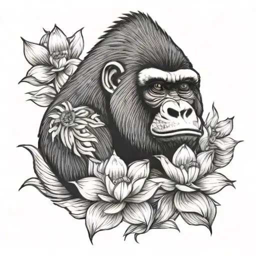 Gorilla Cat Lotus Flower Flowers