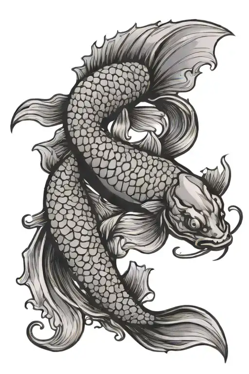 Scorpion And Betta Fish Yin Yang Symbol Formed