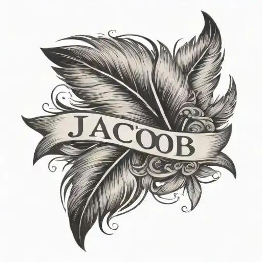 The Name Jacob With A Feather
