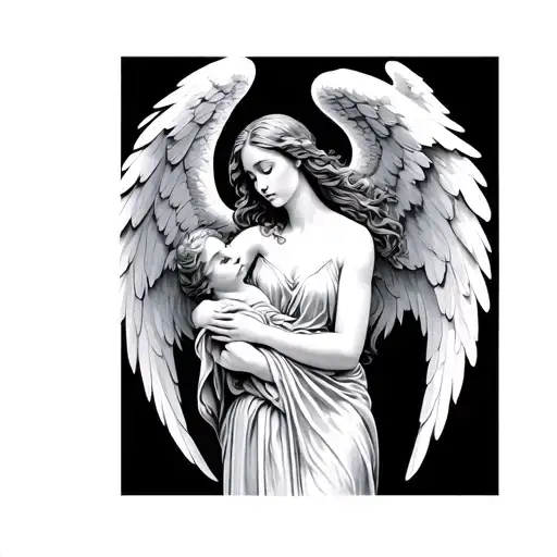 Angel Holding Woman