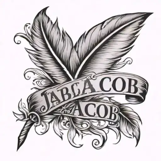 The Name Jacob With A Feather