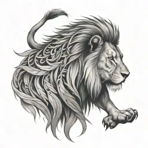 Draw Me A Tattoo With A Lion