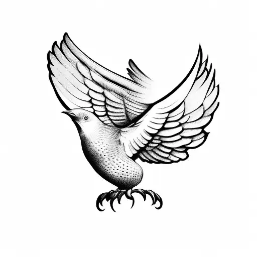 Cover Up For A Bird With Open Wings On The Top Of The Hand