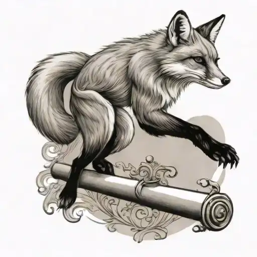 A Fox Gracefully Leaping Over A Ballet Barre