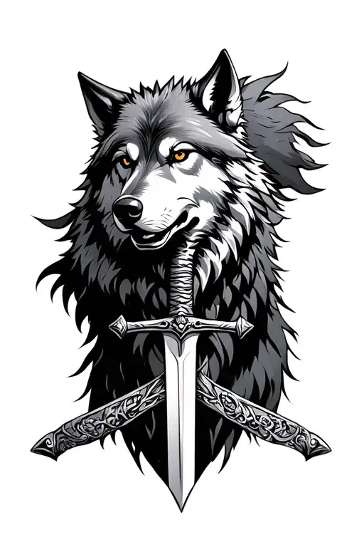 Wolf And Sword Piercing